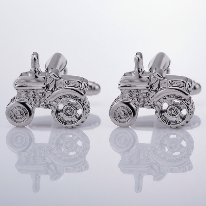 Tractor Silver Cufflinks