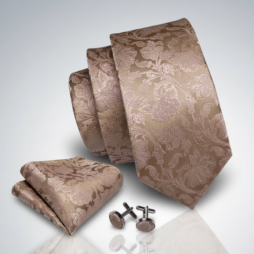 Discreet Floral Necktie Set