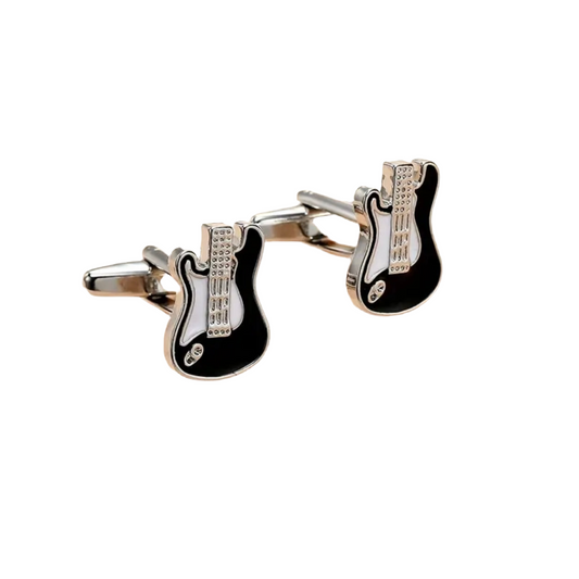 Guitar Cufflinks in Black