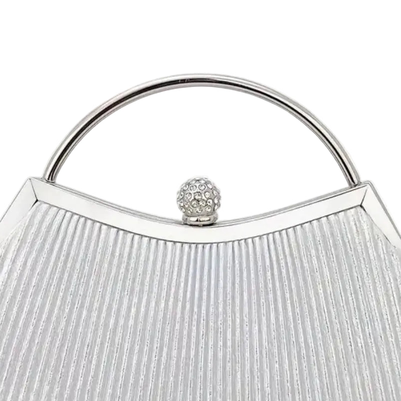 Metallic Pleats A-Line Evening Bag