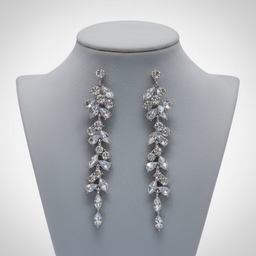 Crystal Leaves Earrings