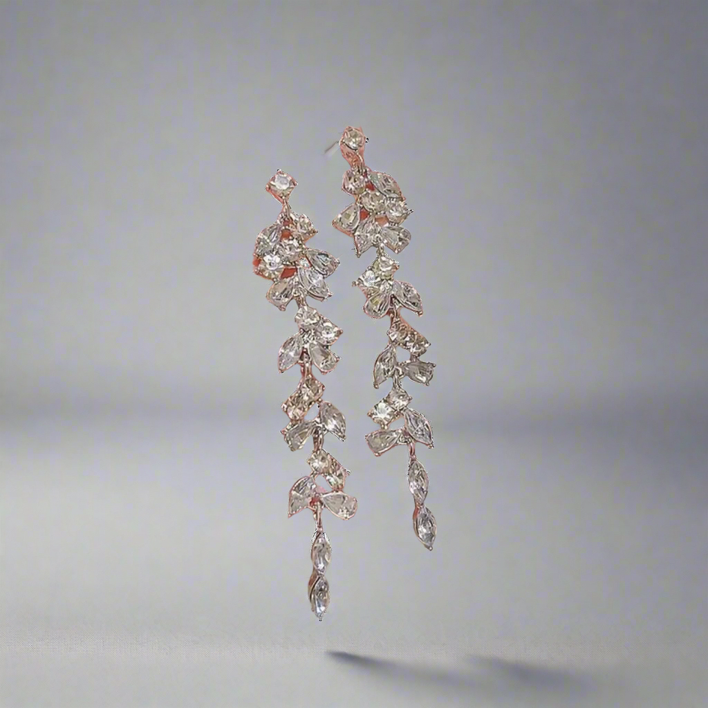 Crystal Leaves Earrings