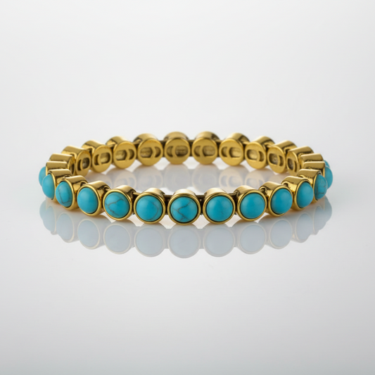Turquoise Gold Magnetic Clasp Bracelet
