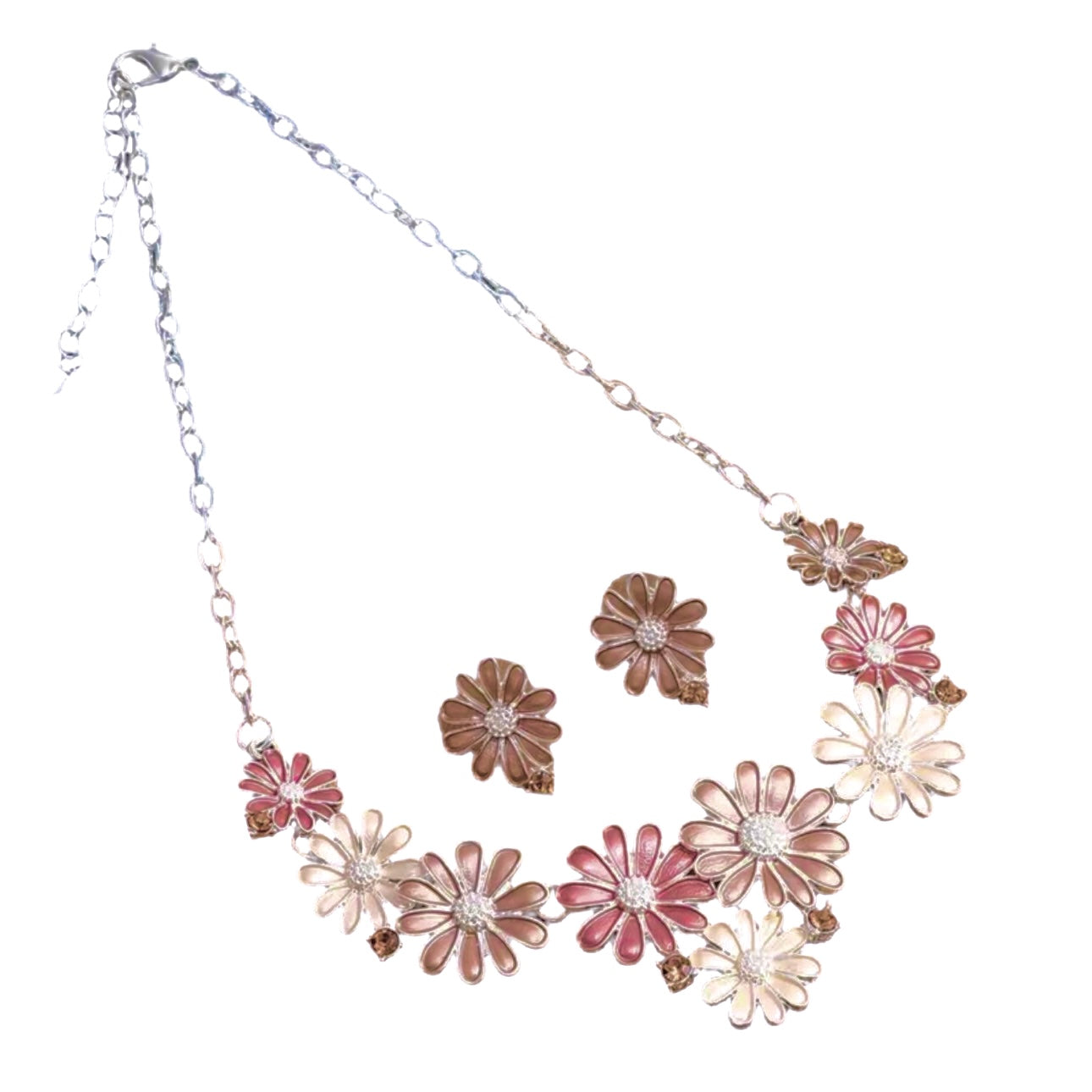 Pink Floral Jewelry Set