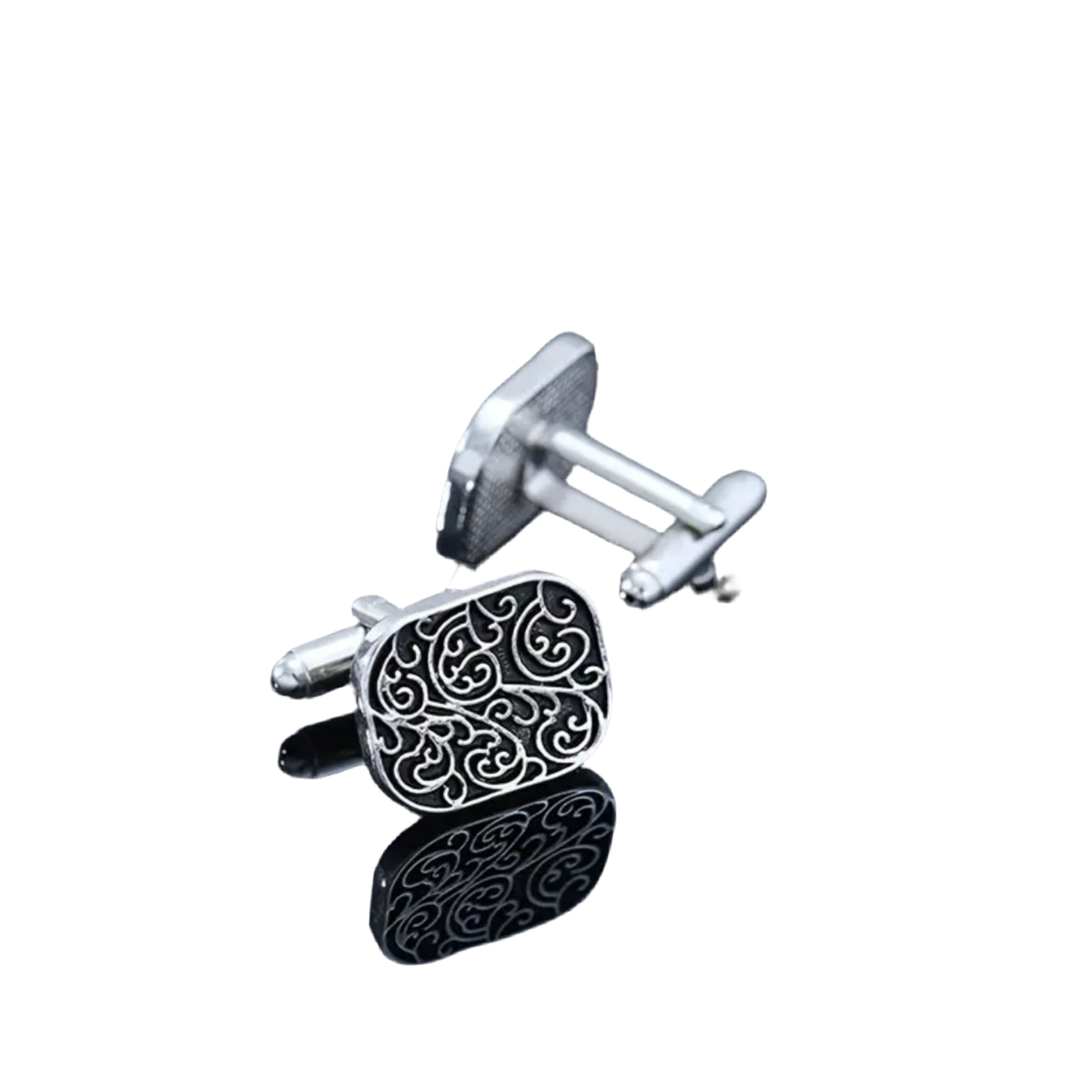 Scroll Design Silver Cufflinks