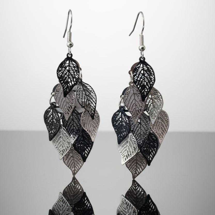 Leaf Tassel Earrings