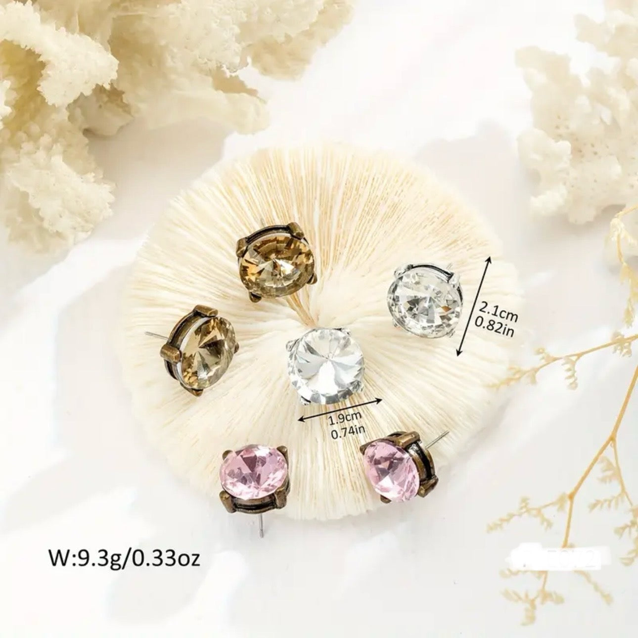 Vintage Inspired Clear Stud Earrings