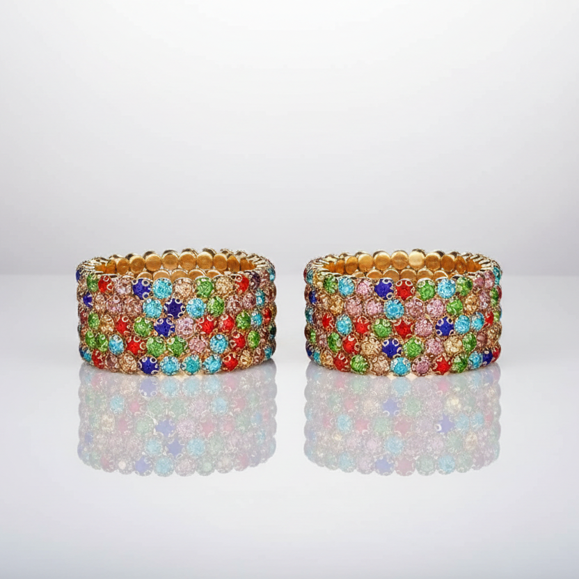 Flexible 6 Row Multicolor Bracelet