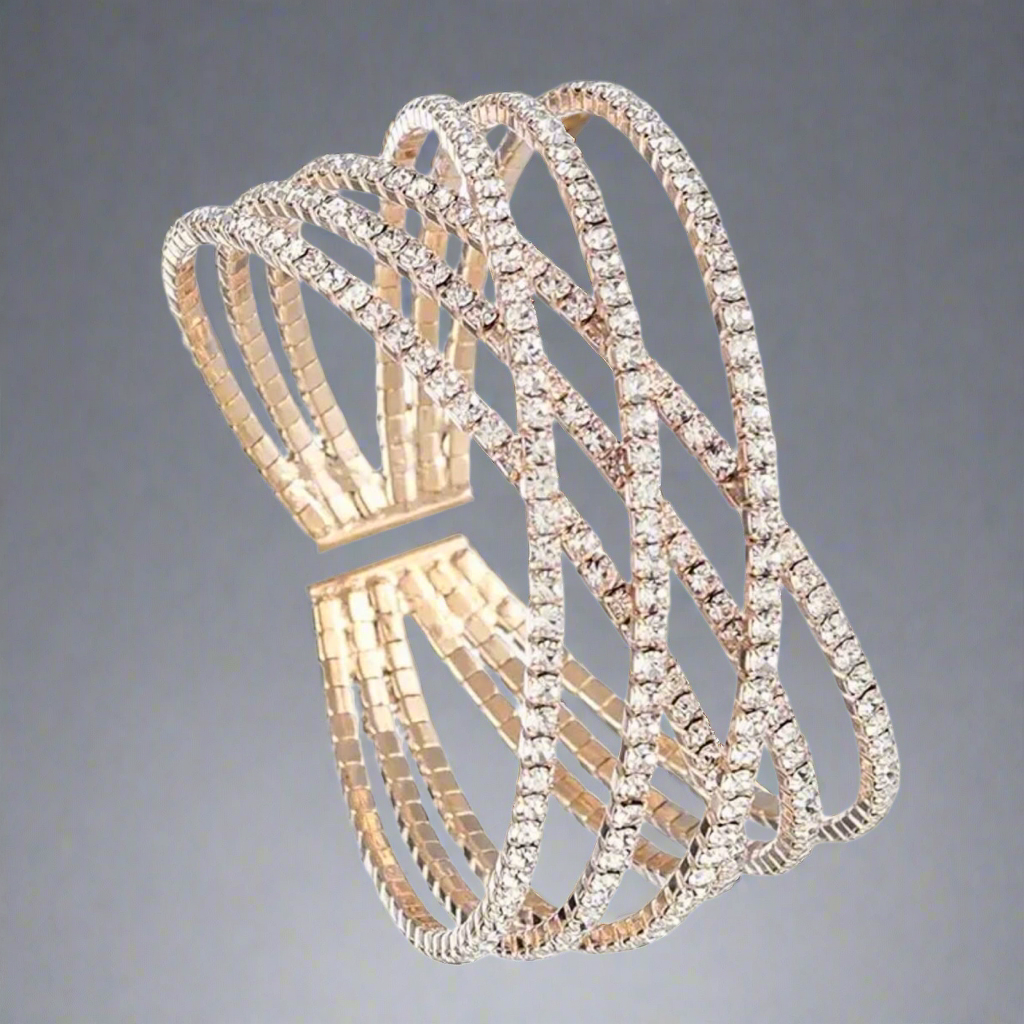 Criss Cross Gold Cuff Bracelet