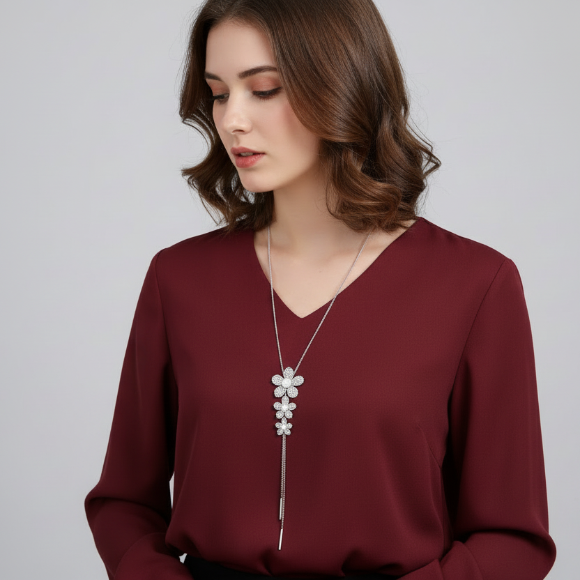 Flower Lariat Necklace