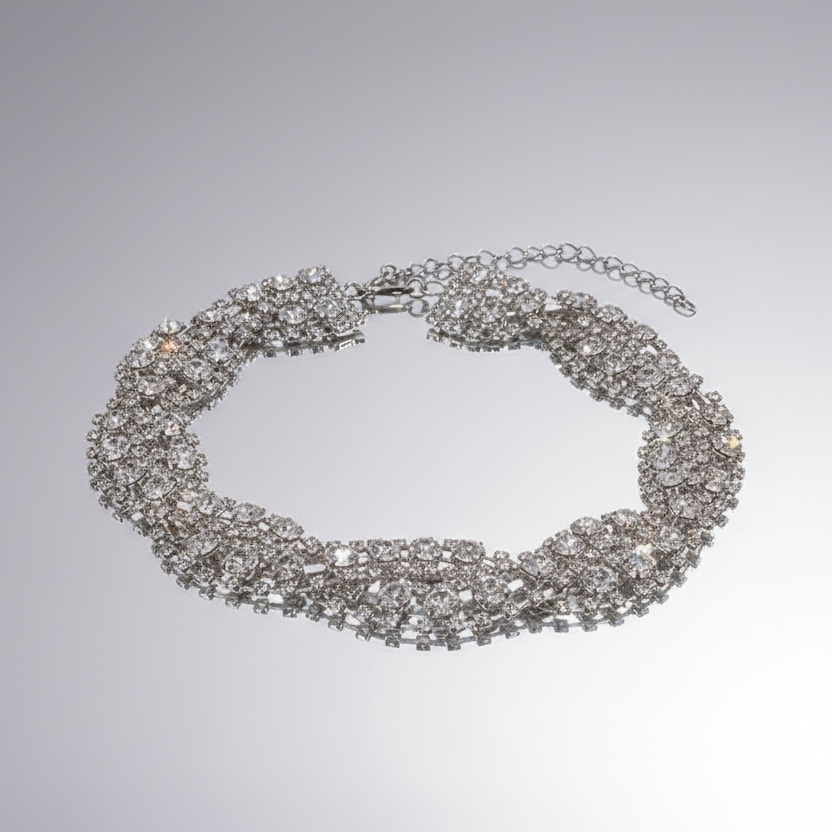 Sparkling Twist Choker Clavicle Necklace