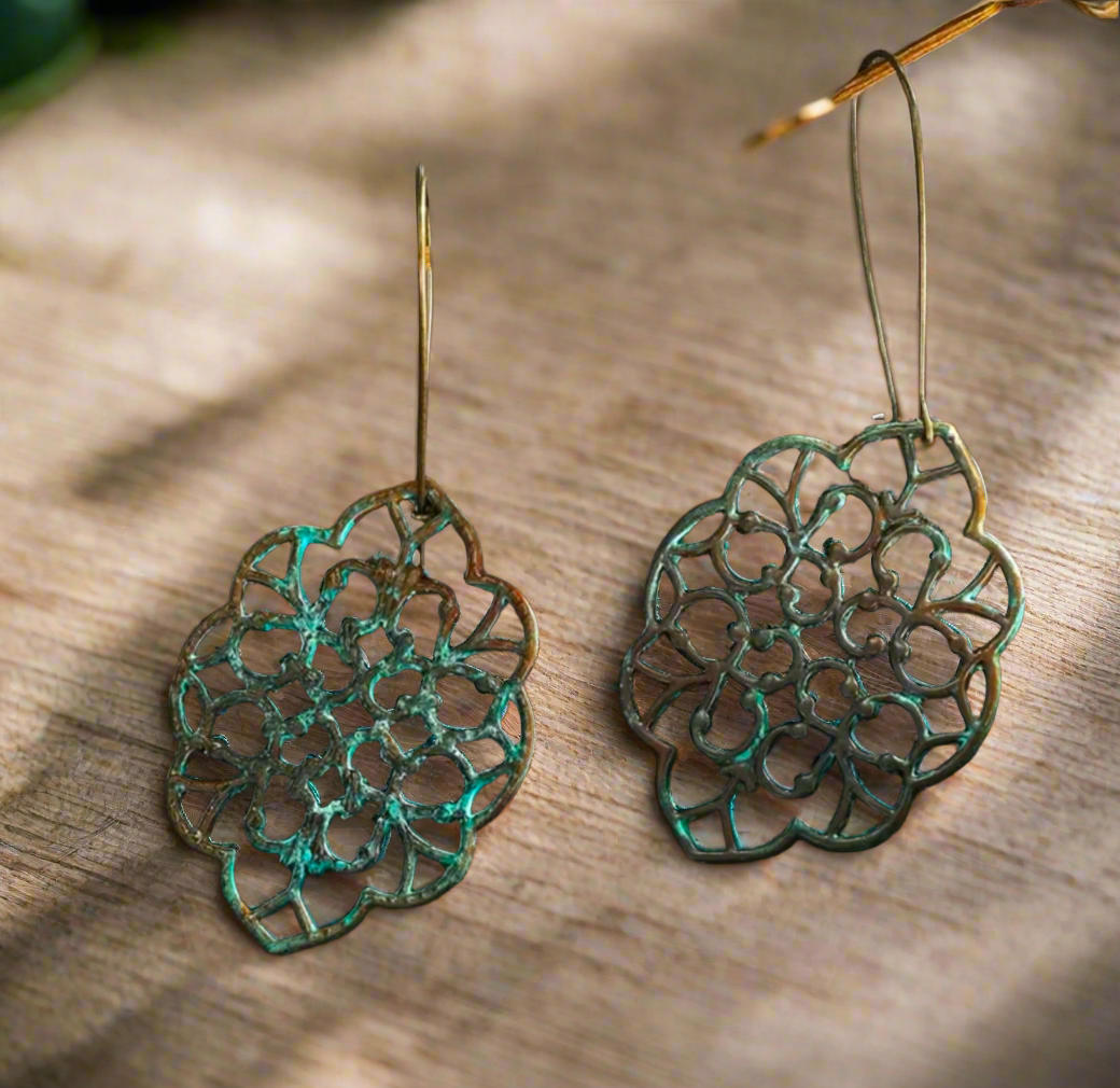 Patina Inspired Bronze Earrings