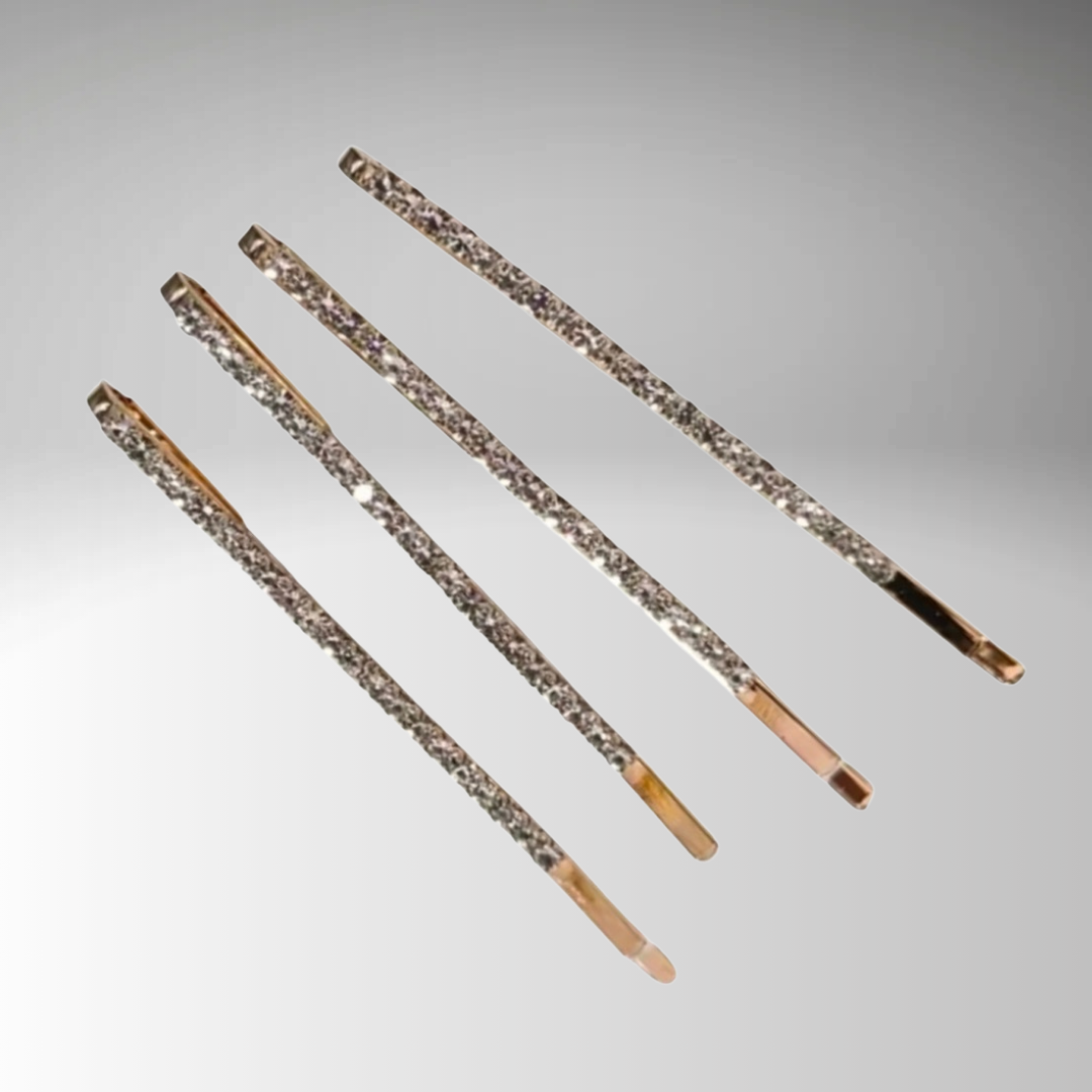 Minimalist Rhinestone Gold Hair Pins