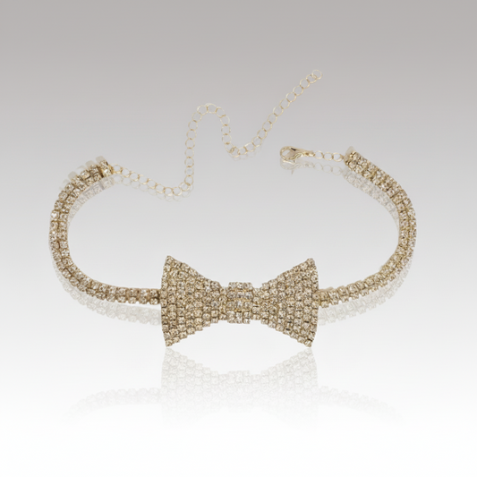 Bow Choker Necklace Gold