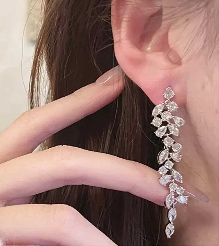 Crystal Leaves Earrings