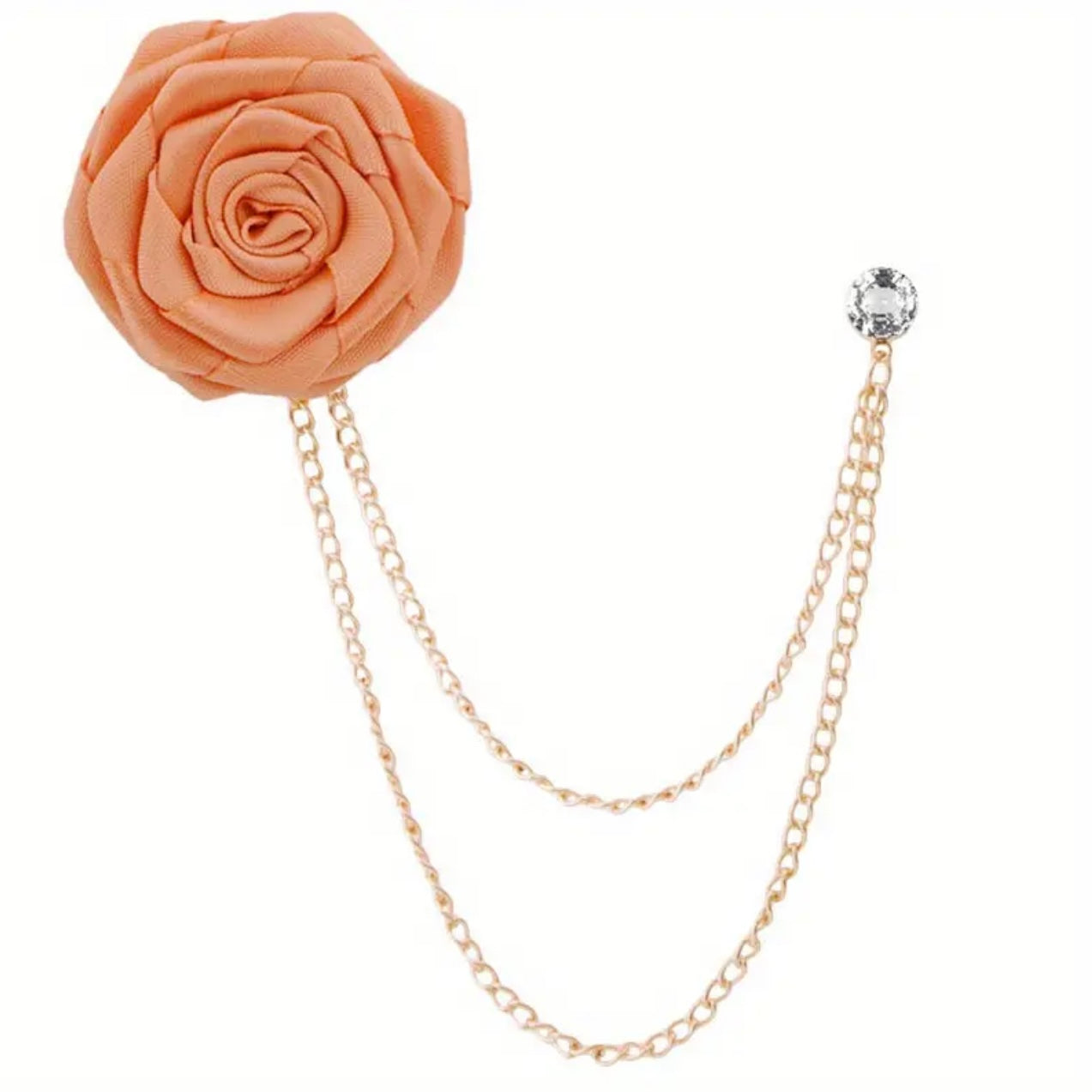 Champagne Flower Chain Lapel Pin