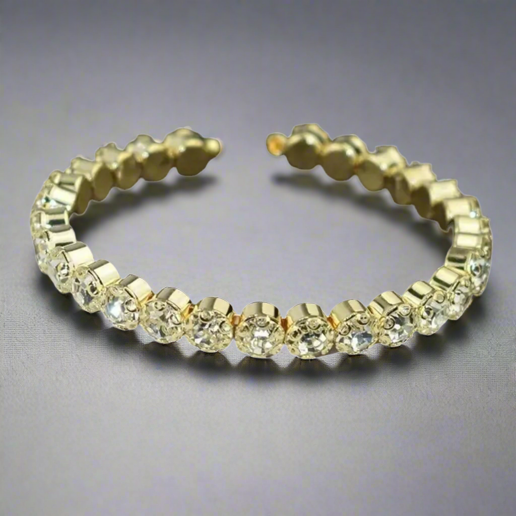 Clear Gold 1 Row Flexible Bracelet