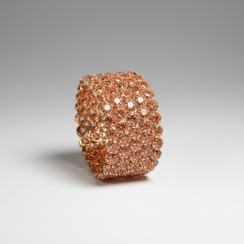 Flexible 5 Row Bracelets-Gold Setting