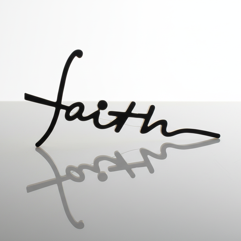 Faith Black Enamel Brooch