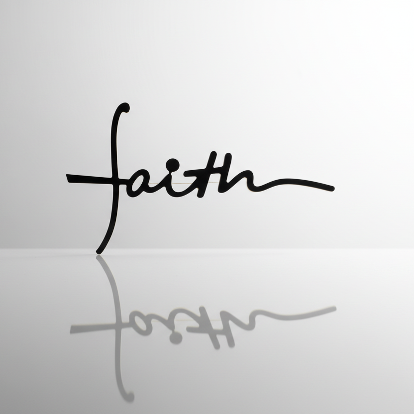 Faith Black Enamel Brooch