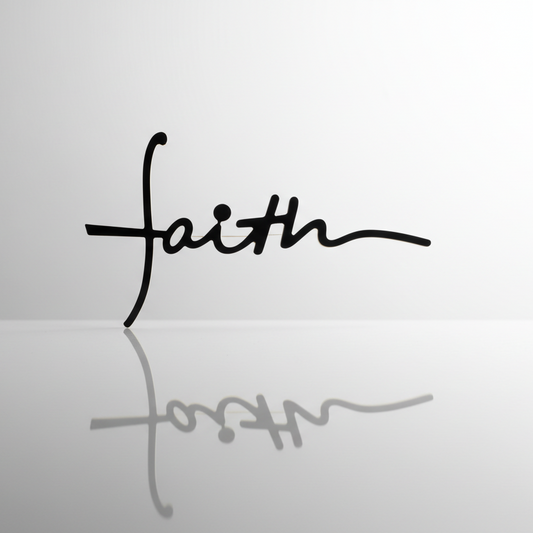 Faith Black Enamel Brooch