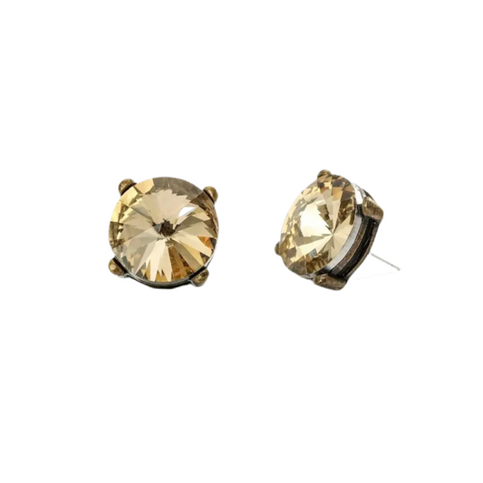 Vintage Inspired Yellow Stud Earrings