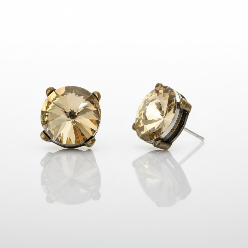 Vintage Inspired Amber Stud Earrings