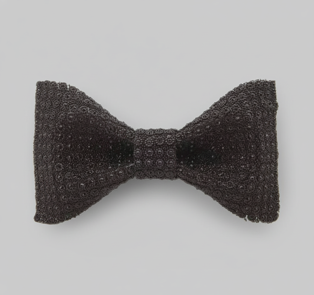 Black Beaded Bow Tie