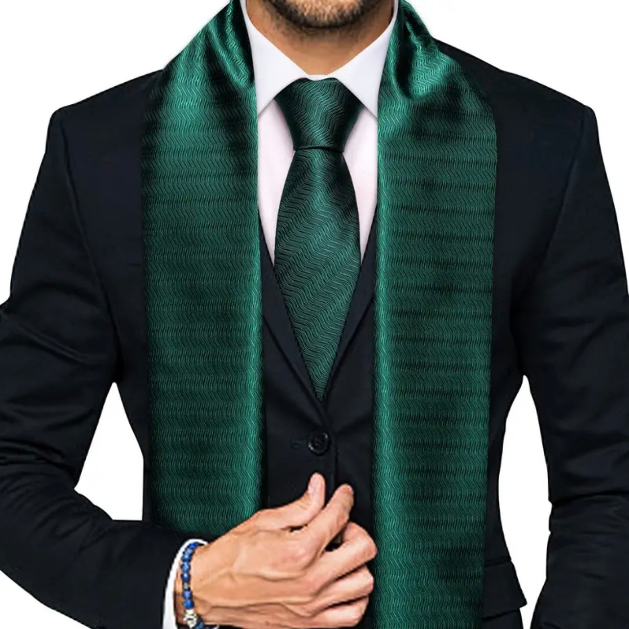 Subtle Waves Necktie Scarf Set