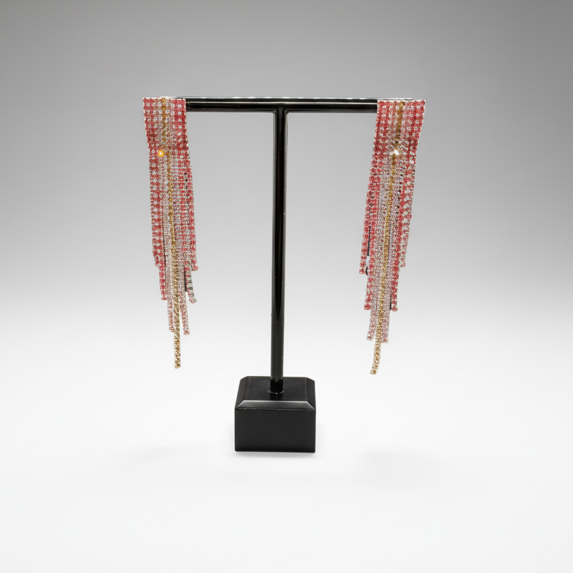 Pink Champagne Tassel Earrings