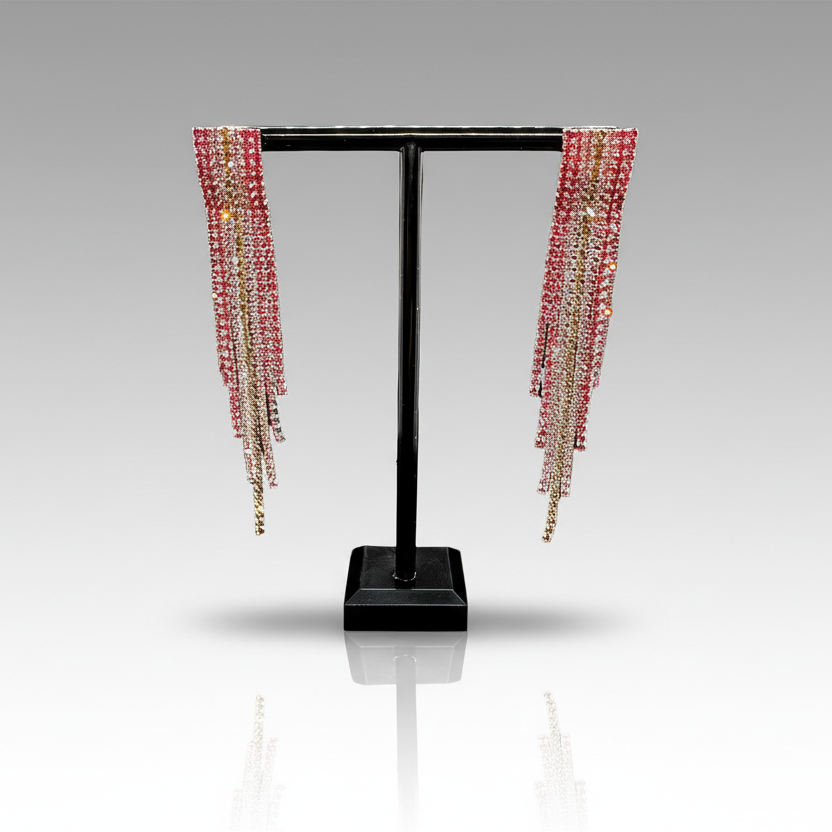 Pink Champagne Tassel Earrings