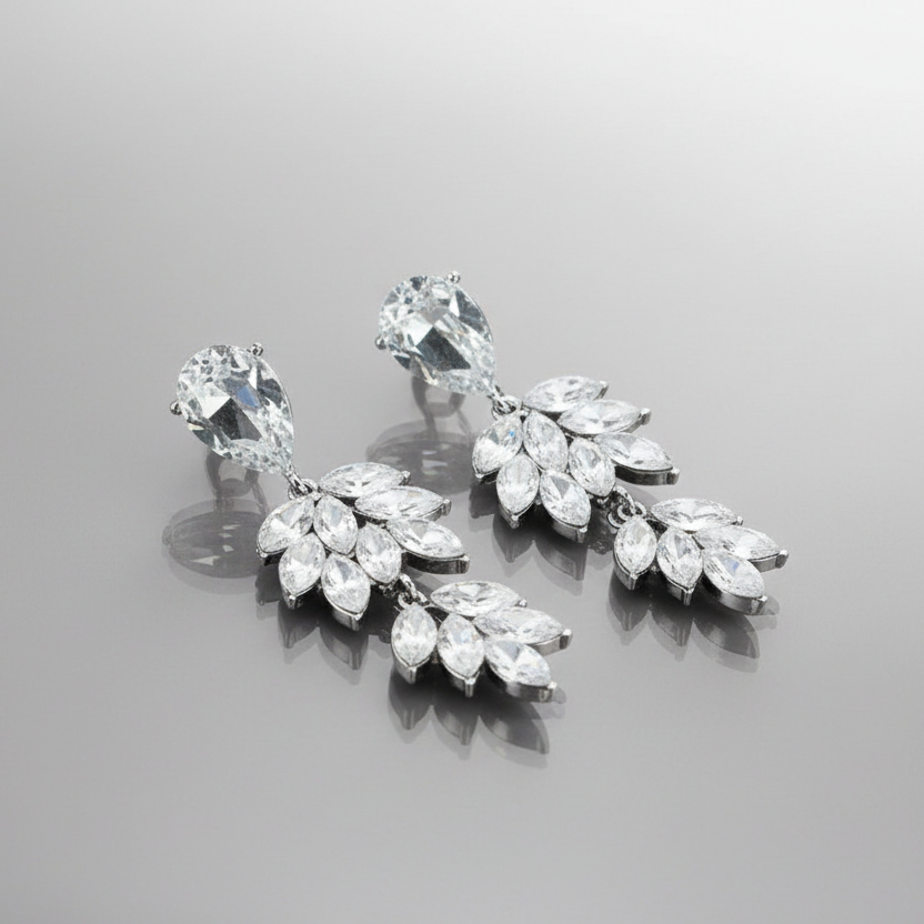 Zircon Clip Earrings