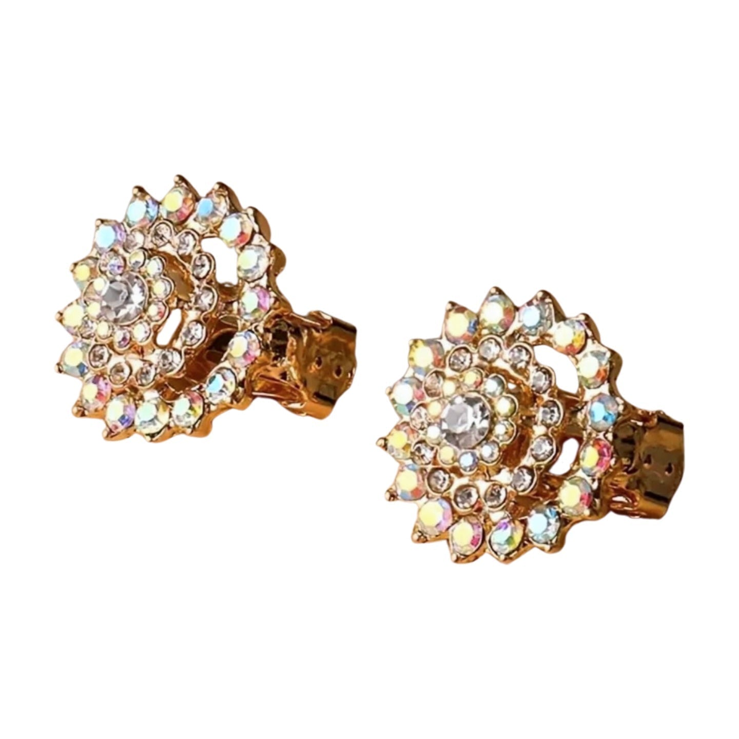 Floral 18K Clip Earrings