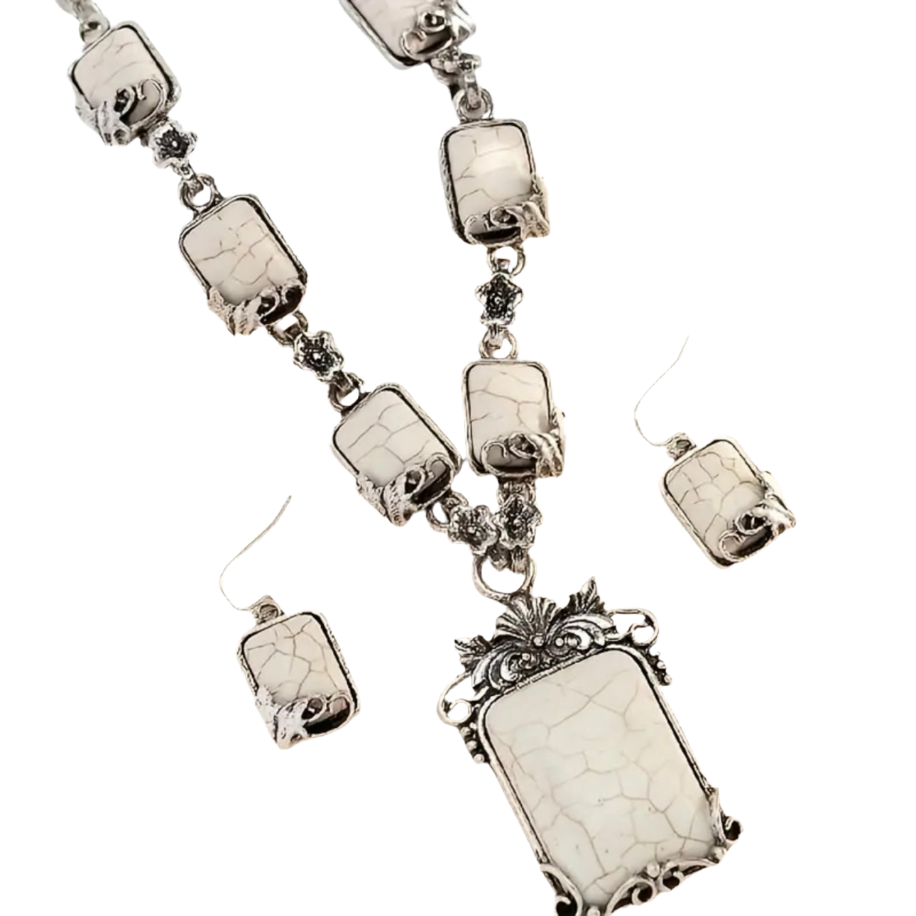 White Turquoise Jewelry Set