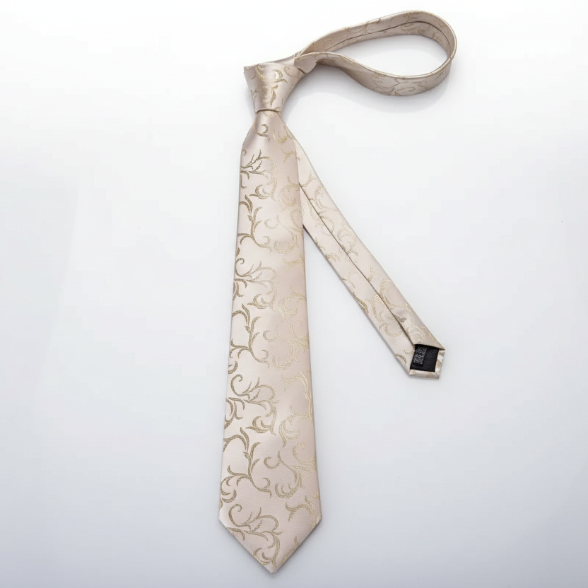 Ivory Vines Necktie Set