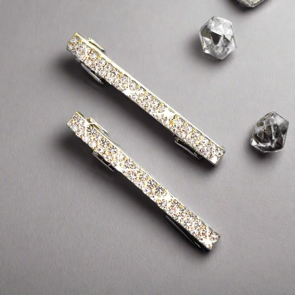 Rhinestone Gold Hair Clips