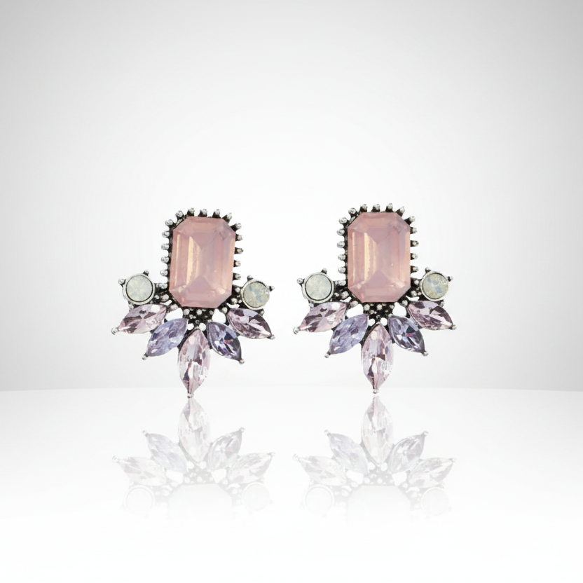 Art Deco Pink Earrings