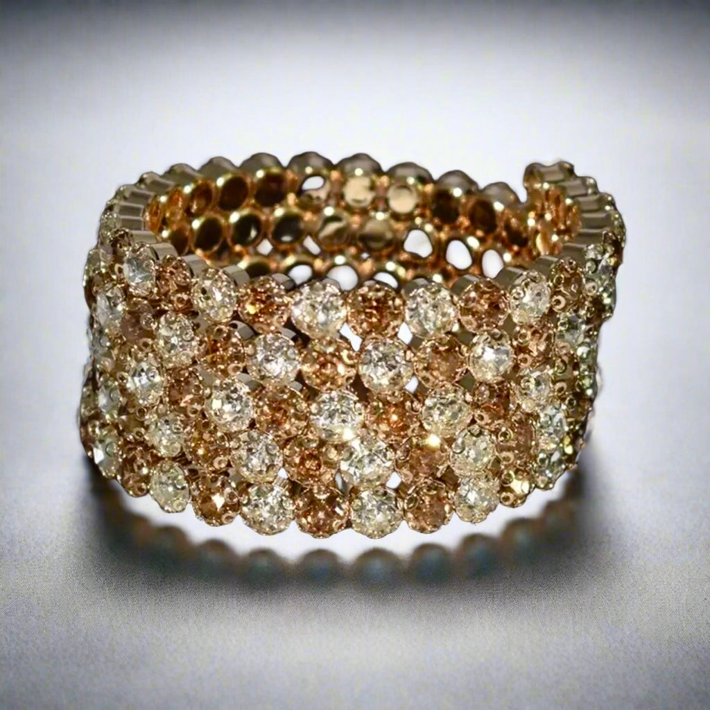 Flexible 5 Row Bracelets-Gold Setting
