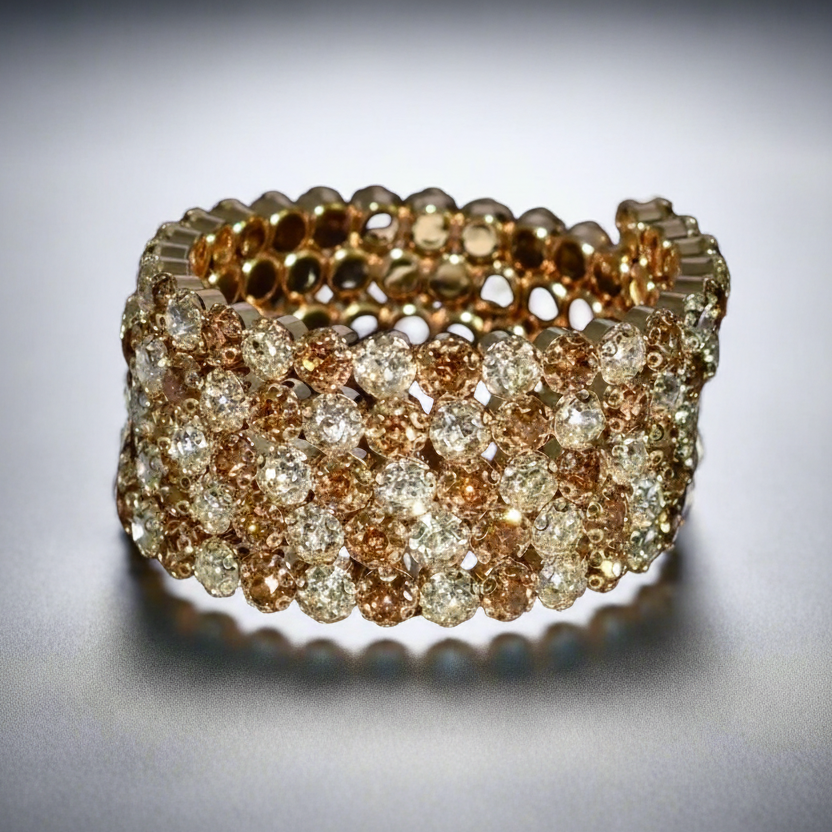 Flexible 5 Row Bracelets-Gold Setting