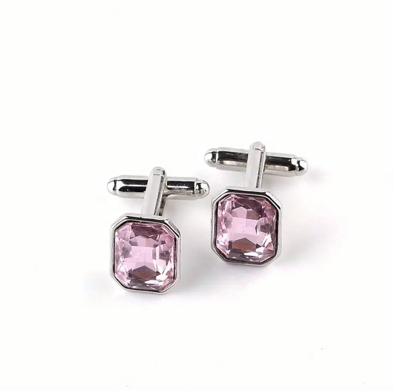 Pink Rhinestone Cufflinks