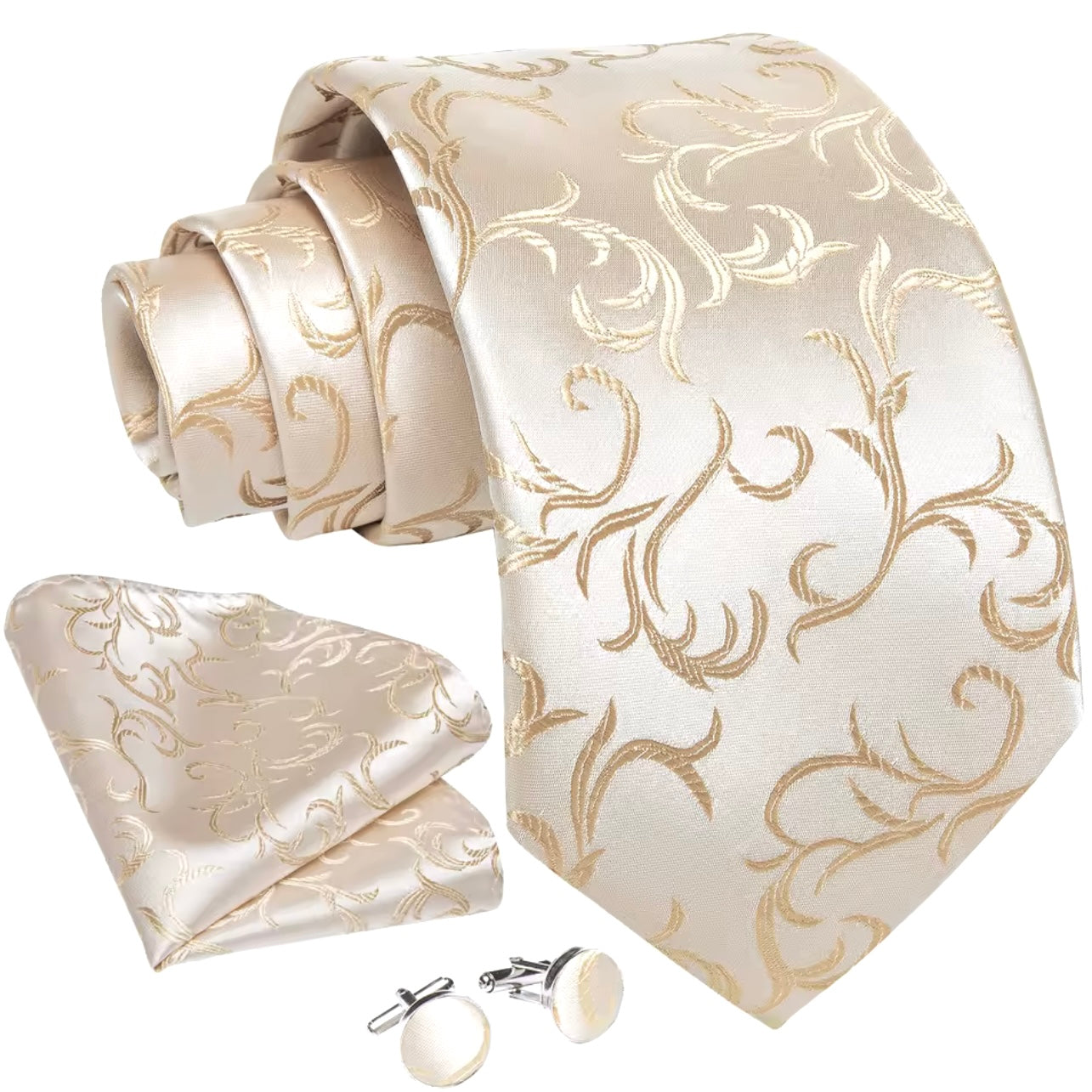 Ivory Vines Necktie Set