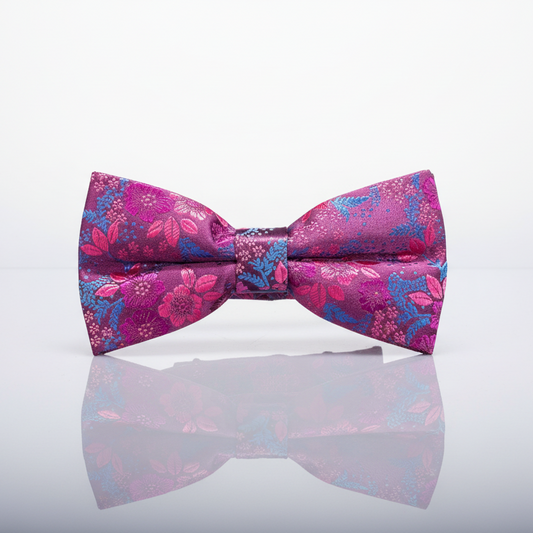 Pink Floral Bow Tie