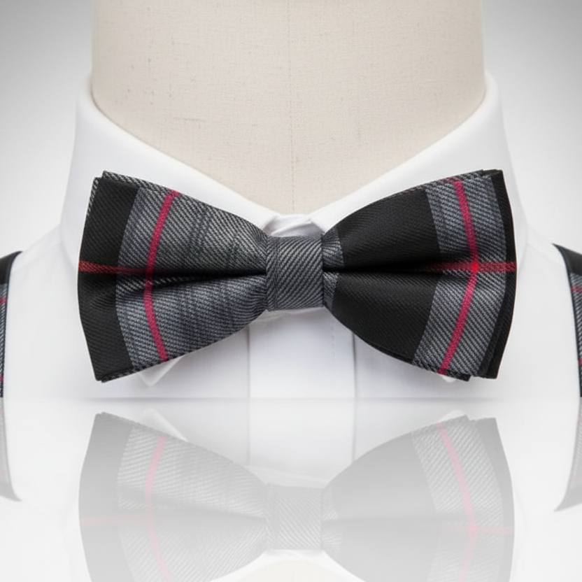 Red & Black Suspenders & Bow Tie Set