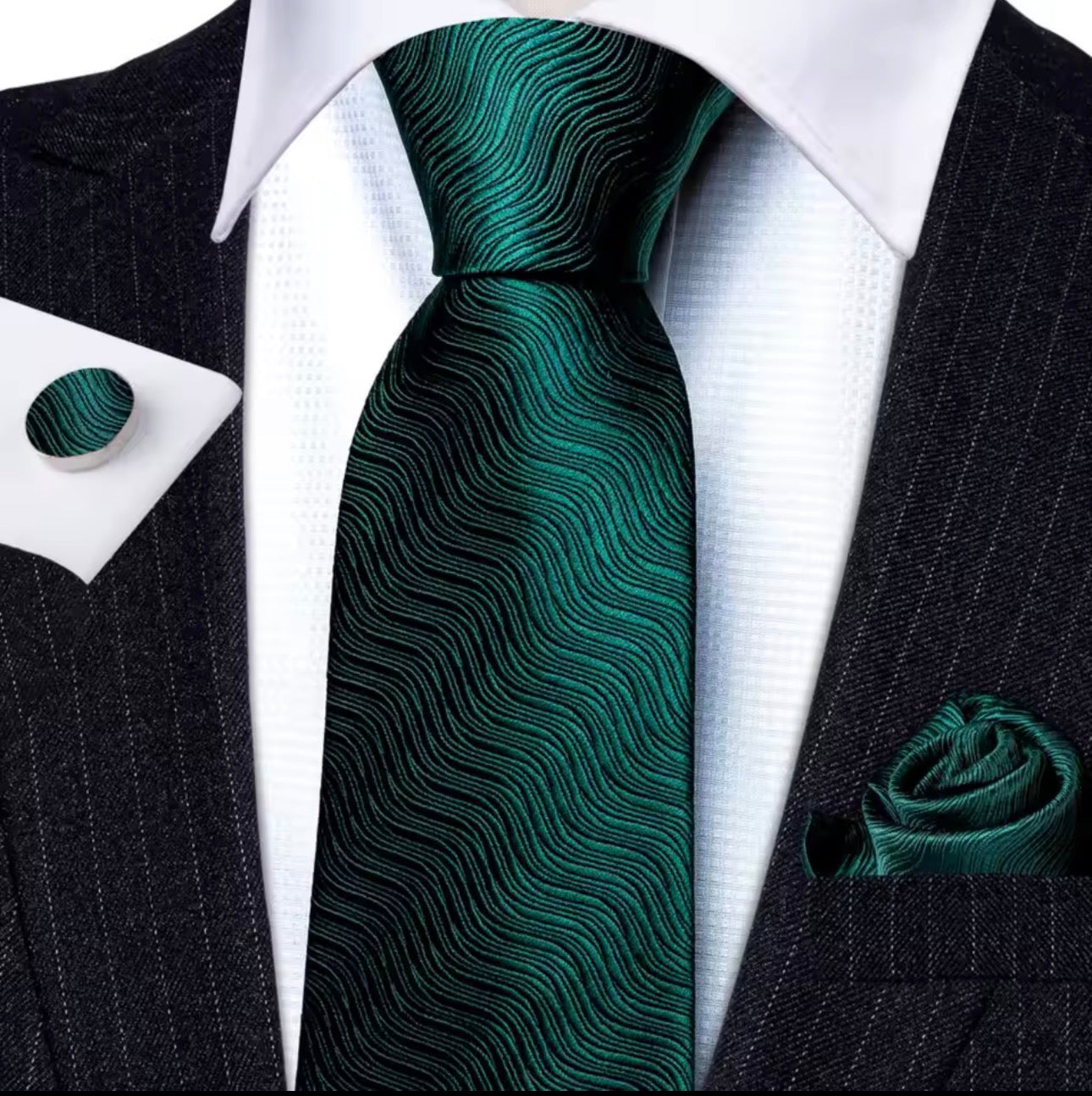 Subtle Waves Necktie Scarf Set