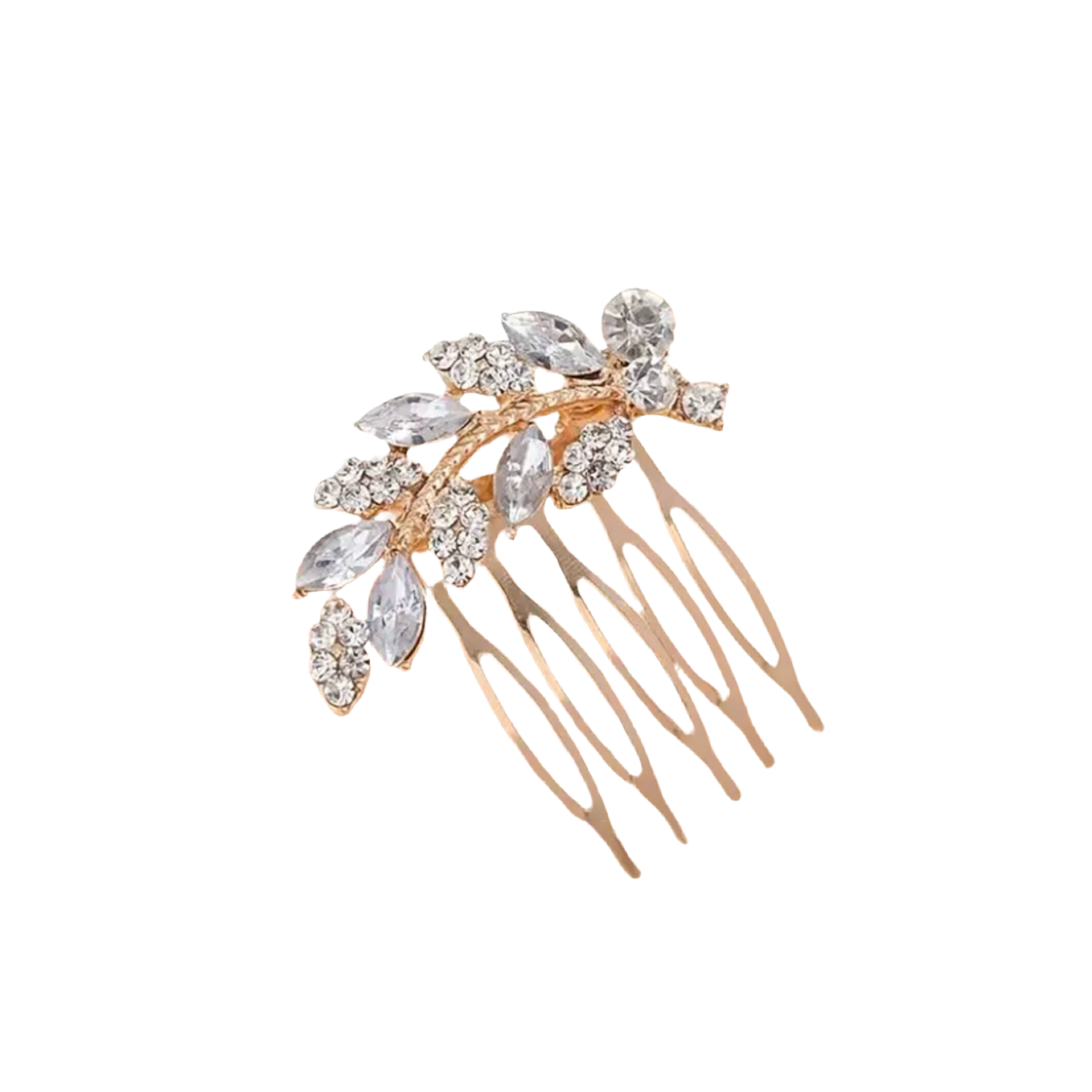 Petite Clear Silver Rhinestone Hair Comb