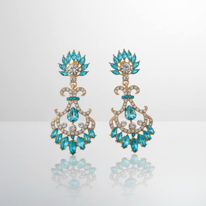 Aqua Chandelier Earrings