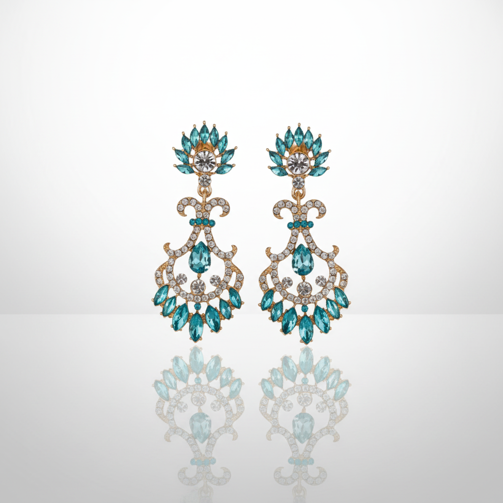 Aqua Chandelier Earrings