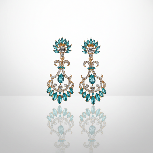 Aqua Chandelier Earrings