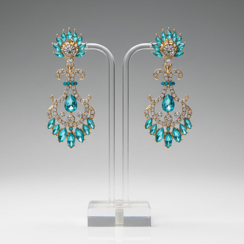 Aqua Chandelier Earrings