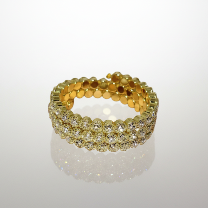 Gold 3 Row Flexible Bracelet